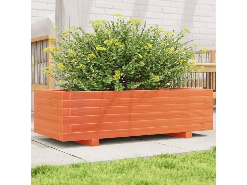  Jardinière - bac à fleurs  marron 90x40x26,5 cm bois de pin massif  - Conforama B