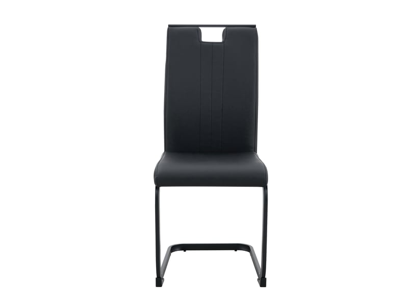  Chaises cintrées noires 2 pièces en pu, s'intégrant parfaitement dans un intérieur industriel et moderne  - Conforama A