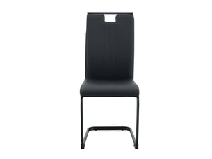 Chaises cintrées noires 2 pièces en pu, s'intégrant parfaitement dans un intérieur industriel et moderne