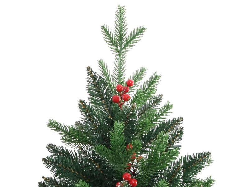 Sapin de noël - arbre de noël artificiel à charnières avec baies rouges 150 cm  - Conforama D