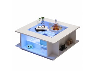 Table basse carré(e) coloris blanc <strong></strong> <strong></strong> - 70 cmx70 cm