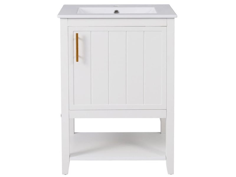  Meuble sous-lavabo avec lavabo en céramique - 60 cm - blanc - mdf - résistant aux rayures - facile à installer 61x47x87cm - Conforama D