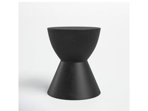 Table d'appoint sablier ø37cm - effet ciment noir - nero - noir