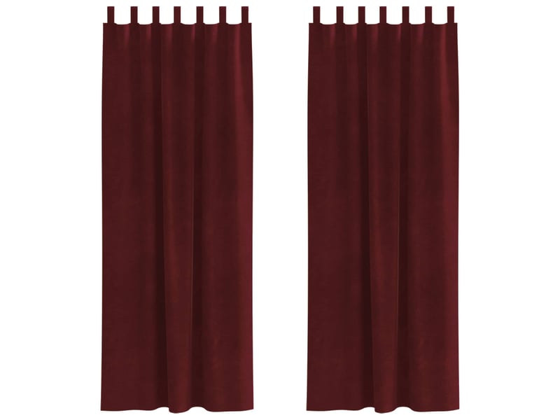  Lot de 2 rideaux, rideaux de fenêtre bordeaux 140 x 245 cm velours cf44010  - Conforama A