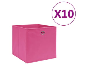 Boîtes de rangement 10 pcs tissu intissé 28x28x28 cm rose