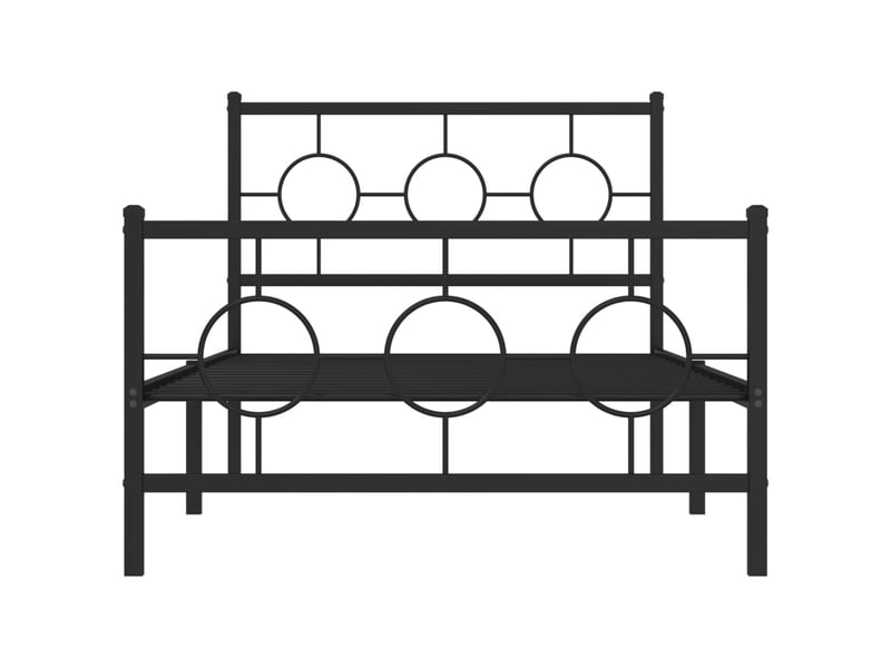  Lit simple- lit adulte -  cadre de lit métal sans matelas et pied de lit noir 100x200 cm  - Conforama D