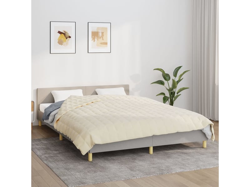 Couverture lestée adulte crème clair 200x230 cm 13 kg tissu shl94054 - Conforama B