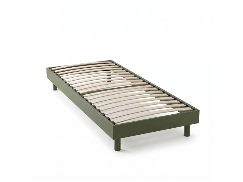  Sommier kit 90x190 cm en bois massif kaki  - Conforama A