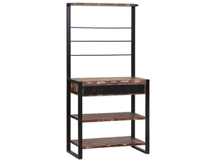 Étagère de cuisine, rangement de cuisine multicolore et noir 80 x 40 x 160 cm cf41441
