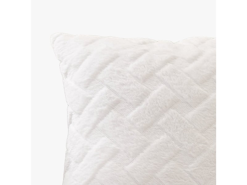  Coussin carré en tissu à motifs blanc 43x43 cm  - Conforama C