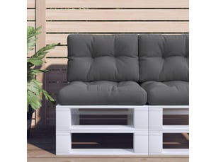 Coussin de palette, coussin de chaise, coussin de canapé anthracite 50x40x12 cm tissu cf55273