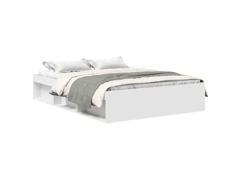  Lit double- lit adulte -  cadre de lit sans matelas blanc 160x200 cm  - Conforama A