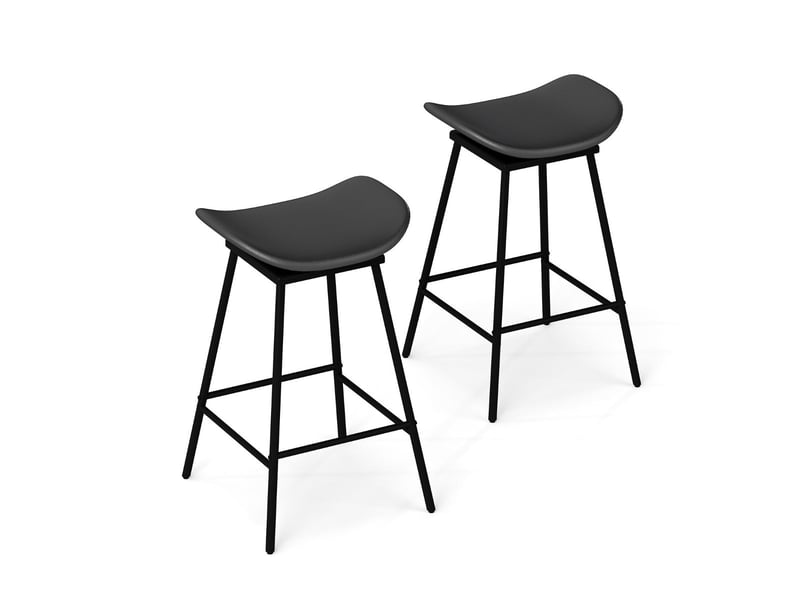  Lot de 2 tabourets de bar pivotants 43 x 45 x 71,5 cm confort exceptionnel en similicuir noir 20_0014189  - Conforama A