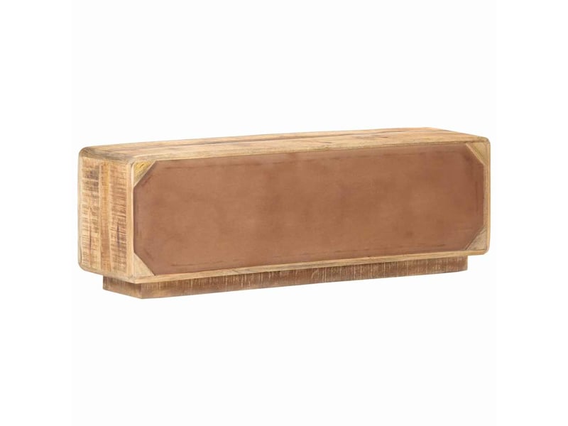 Meuble tv - banc tv - meuble de rangement 120x30x40 cm bois de manguier brut  - Conforama D