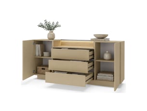 Buffet 2 porte(s)  3 tiroir(s) DMORA Haleli - 176 cm coloris marron 