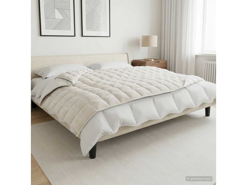  Couverture lestée, couverture pondérée blanc 135x200 cm 6 kg 100% coton 205t shl49509  - Conforama B
