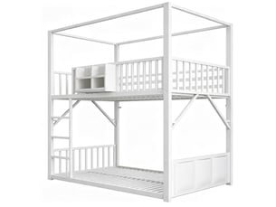 Lit superposé 90x200 cm <strong>OOIILLEE</strong> <strong></strong> coloris blanc