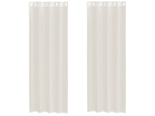 Lot de 2 rideaux en voile, voilages avec œillets crème 140x260 cm cf44355