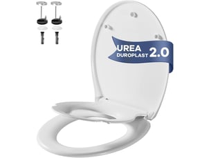 Abattant wc familial soft-close, siège enfant magnétique intégré, quick-release, fixation dessus, duroplast antibactérien anti-uv