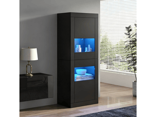 Vitrine coloris noir 3 étagère(s) <strong></strong> <strong></strong> - 61 cmx162 cm