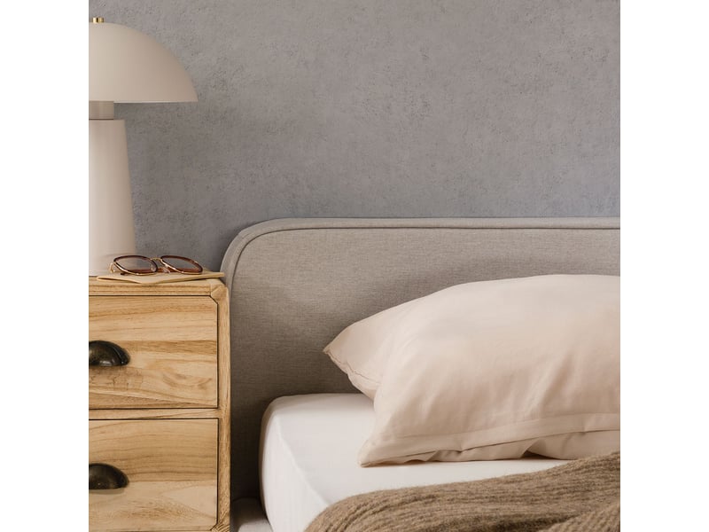  Lit simple belarti 120 x 190 cm rembourré, revêtement en tissu - gris clair  - Conforama D