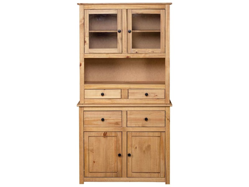  Buffet haut cuisine, meuble de rangement 93x40,5x180 cm pin gamme panama  - Conforama C