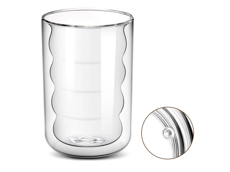  Lot de 4 verres à latte macchiato double paroi en verre borosilicate 350 ml - 12 x 8 cm - transparent  - Conforama A