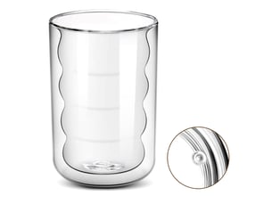 Lot de 4 verres à latte macchiato double paroi en verre borosilicate 350 ml - 12 x 8 cm - transparent