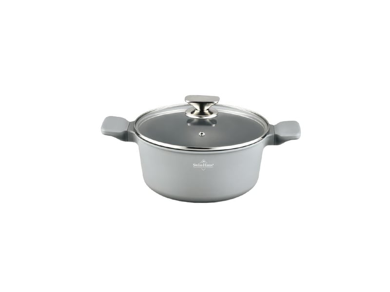  Faitout 34cm avec couvercle 10,1l tous feux dont induction gris swiss haus sh-bc34s  - Conforama A