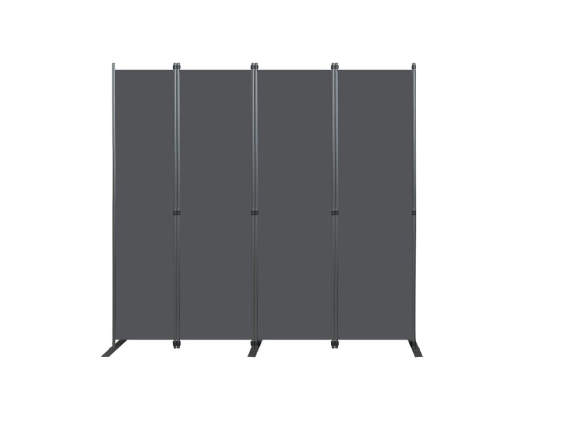  Paravent séparateur 4 panneaux 204 x 180 cm – gris foncé – pliable et autoportant en métal pour intérieur  - Conforama D