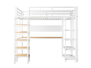 Lit mezzanine 90x200 cm SEYAKANY   coloris blanc
