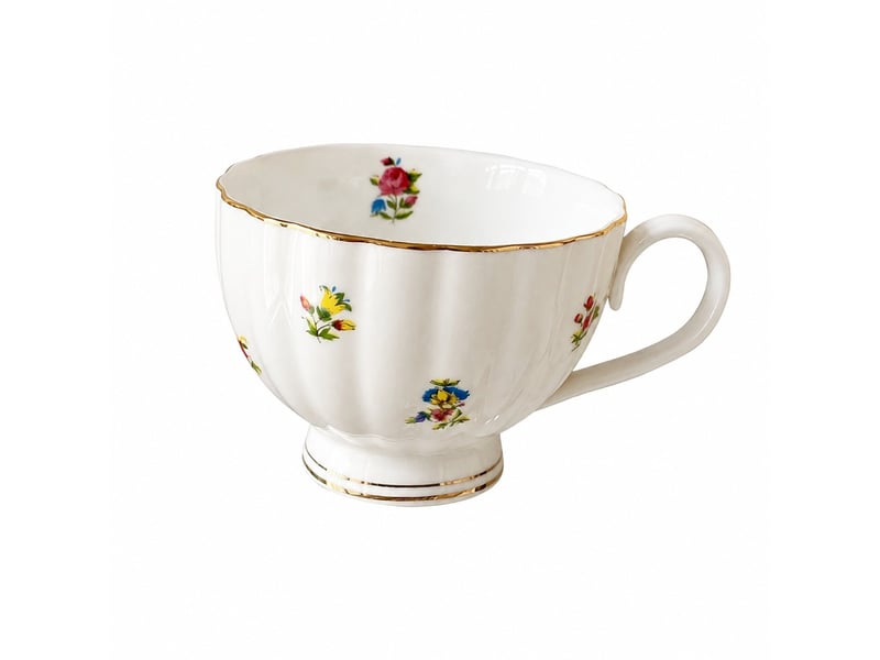  Petite tasse en céramique, fleurs et détails dorés, 200 ml, à l’unité  - Conforama A