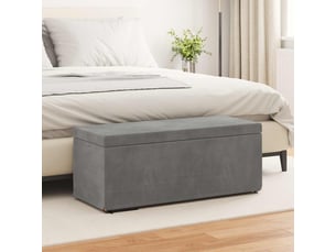 Tabouret bas, ottoman gris foncé 101x41x40 cm velours et bois composite