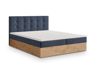 Lit avec rangement 140x200 cm <strong>MASSENO</strong>  <strong></strong> coloris bleu