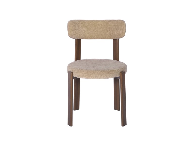  Lot de 2 chaises vintage acier effet bois foncé et tissu texturé taupe - gloria  - Conforama C