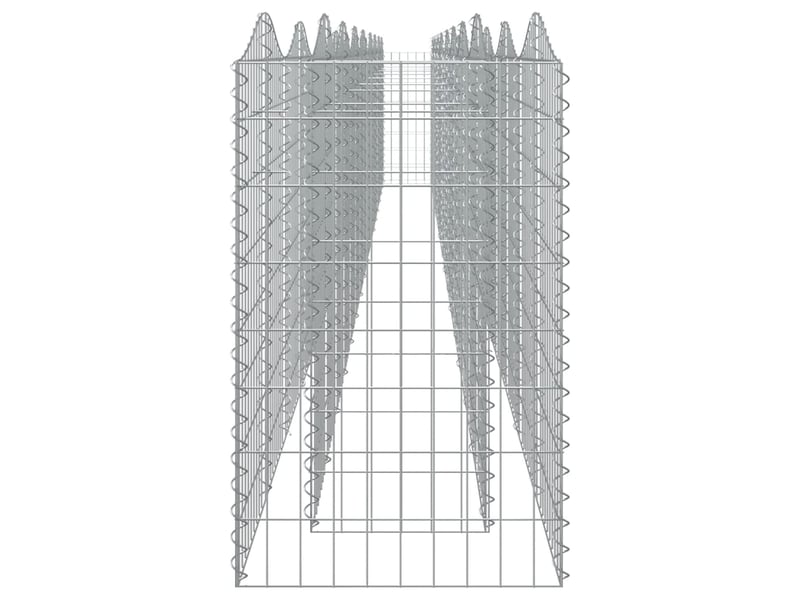  Lit surélevé à gabions arqué 800 x 50 x 100 cm fer galvanisé argent 02_0039943  - Conforama C