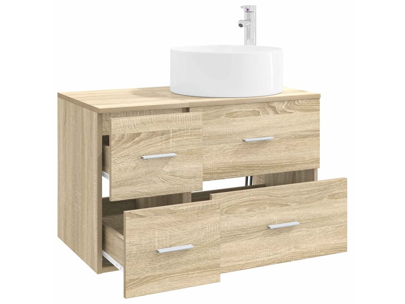 Ensemble de mobilier de salle de bain 2 pc chêne sonoma cf64126 - Conforama C