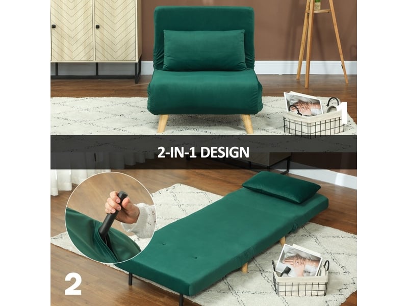  Fauteuil-lit 3-en-1 convertible dossier réglable 6 positions evryae  - Conforama E