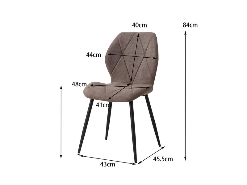  Lot de 6 chaises - chaise de salle à manger vintage en forme de diamant - chaise en lin - pieds en métal(marron) Grand-house - Conforama C