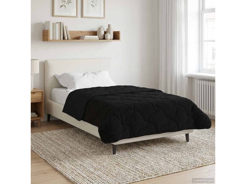  Duvet - couette complet toute l'année matelassé noir 135 x 220 cm  - Conforama D