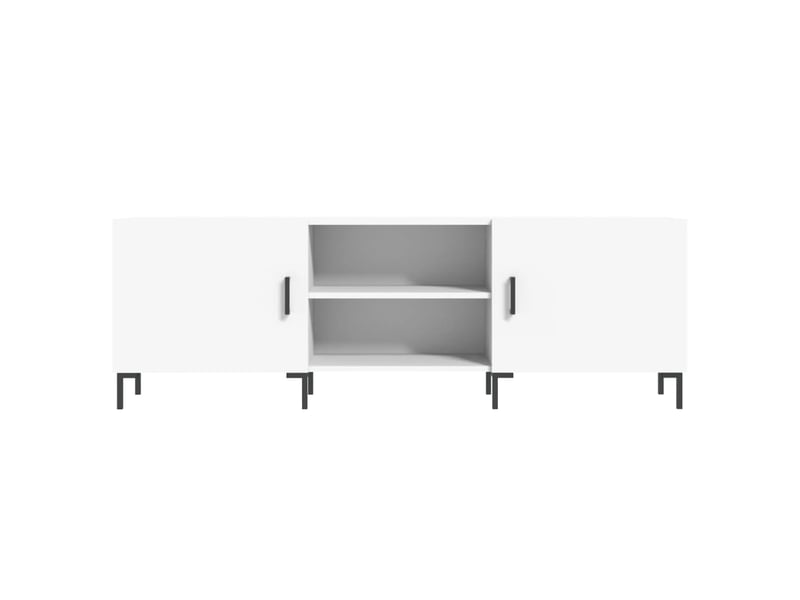  Meuble tv - banc tv - meuble de rangement blanc 150x30x50 cm bois d'ingénierie  - Conforama E