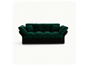 Canapé droit convertible IKSETERA TRADING LTD 3 places Velours vert
