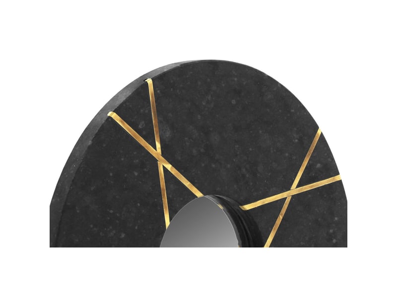  Miroir mural rond en marbre dexter 30cm noir  - Conforama E