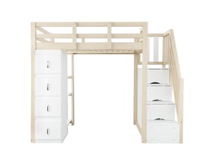 Lit mezzanine 90x200 cm <strong></strong>  <strong>OMNIGLINT TRADING LTD</strong> coloris bois clair