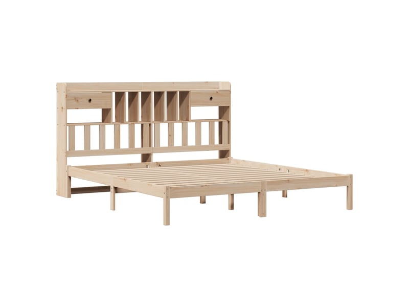  Lit double- lit adulte -  lit bibliothèque sans matelas 180x200 cm bois massif de pin  - Conforama B