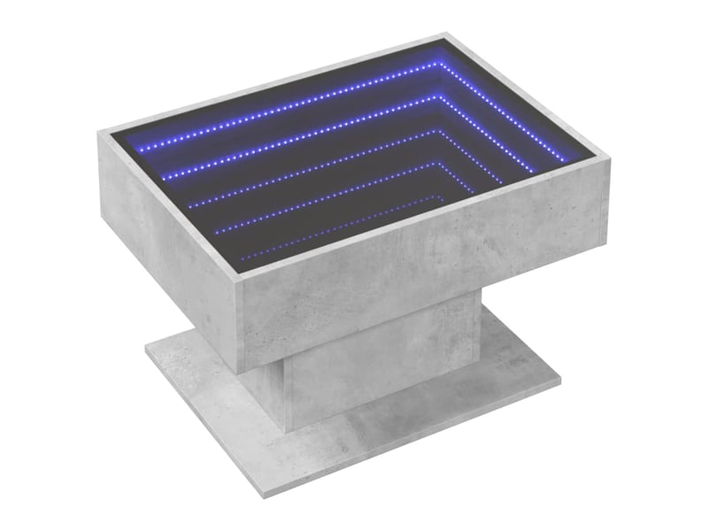  Table basse - table de salon - table à thé avec led gris béton 70x50x45 cm bois d'ingénierie  - Conforama C
