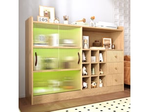 Buffet 2 porte(s) 3 tiroir(s) - 120 cm coloris naturel