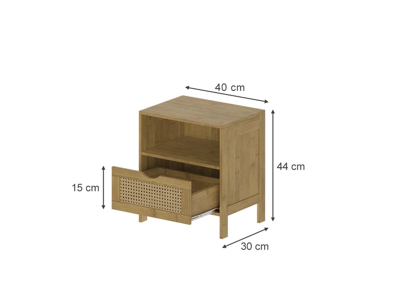  Vicco table de nuit, bambou, 40x44cm lot de 2  - Conforama B