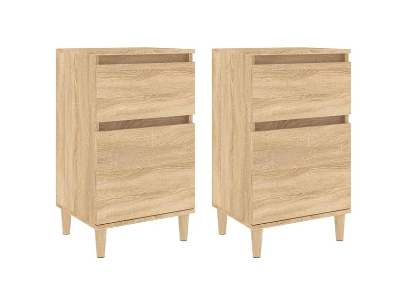  Lot de 2 tables de chevet - cabinet de chevet - table de nuit chêne sonoma 40x35x70 cm  - Conforama A