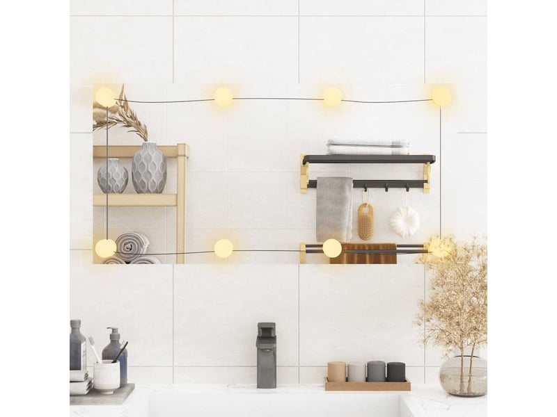  Miroir mural avec lumières led 40x80 cm verre rectangulaire cf62821  - Conforama C